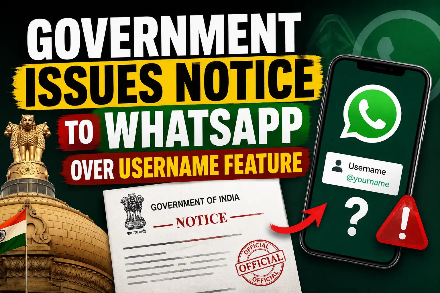 Government Issues Notice to WhatsApp Over Username Feature